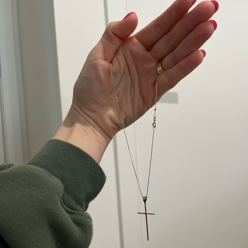 14k gold cross necklace